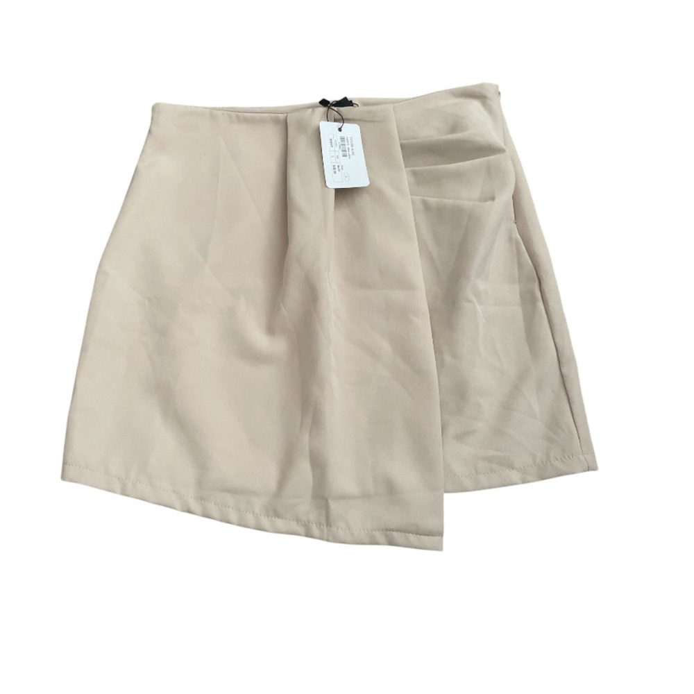Future Alive Khaki Asymmetrical Hem Lined Pencil Mini Skirt . 